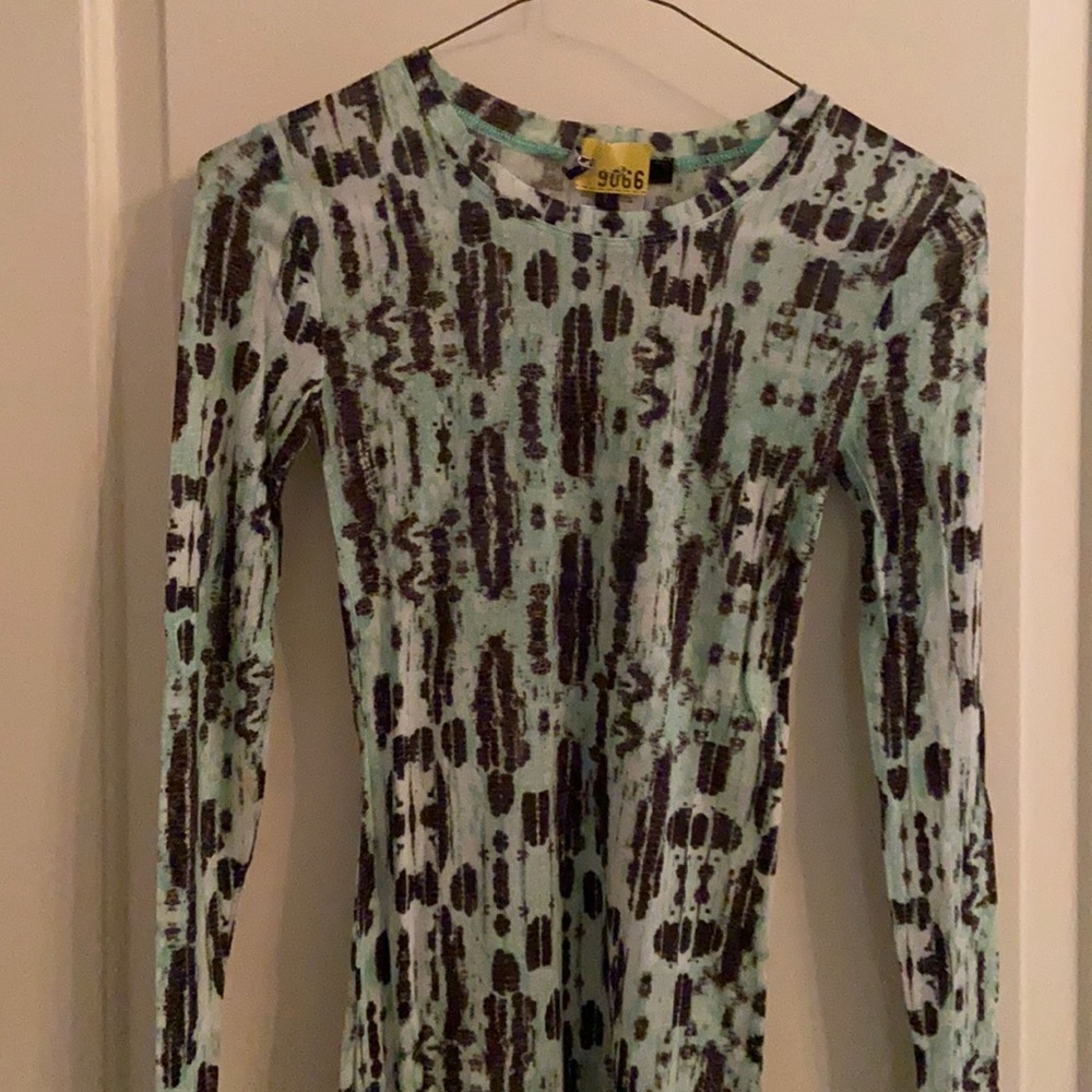 See through matching black and sea foam green top